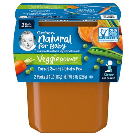 Save on Gerber Natural Stage 2 Baby Food Carrot Sweet Potato Pea - 2 ct Order Online Delivery ...