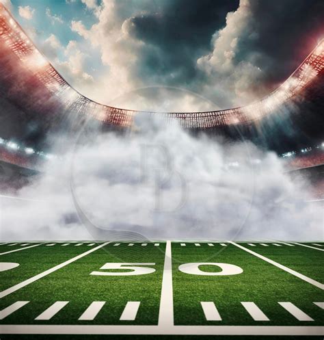 Football Field Background With Smoke and Lights, Football Backdrop, Football Stadium Background ...