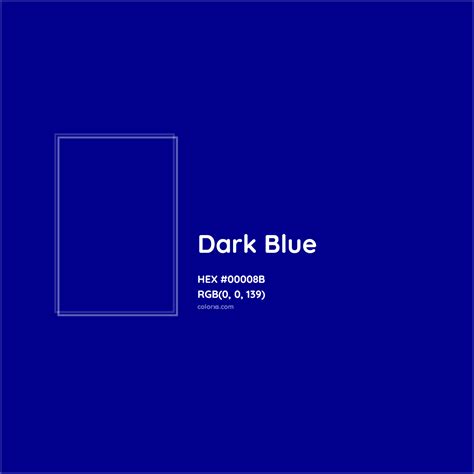 Dark Blue Complementary or Opposite Color Name and Code (#00008B) - colorxs.com