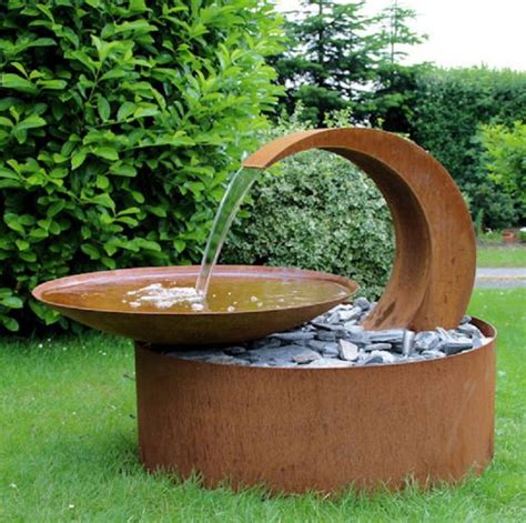 80cm CORTEN steel water bowl decorative garden fountain/waterfall ...