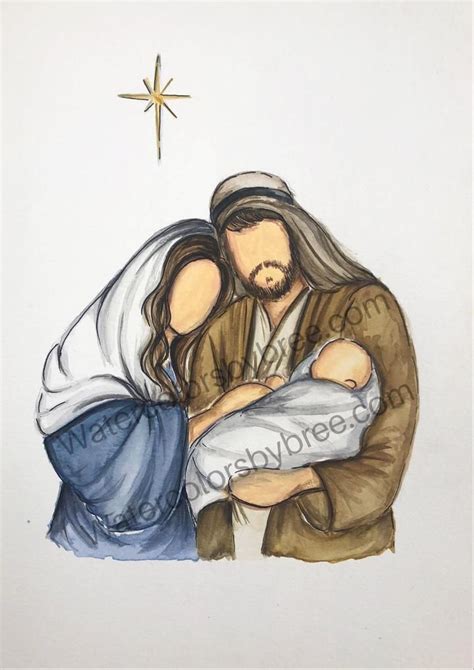 Bethlehem - Aquarell | Christmas paintings, Christmas drawing, Nativity ...