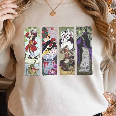 Disney Villains Characters Stretching Room Sweatshirt, The H - Inspire ...