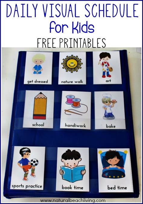 Daily Visual Schedule for Kids Free Printable - Natural Beach Living