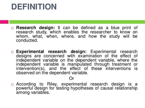 Experimental research design