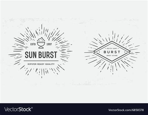 Sunburst on starburst element set for logo Vector Image