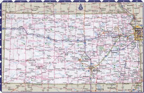 Detailed roads map of Kansas 2021 highway rivers lakes parks cities towns