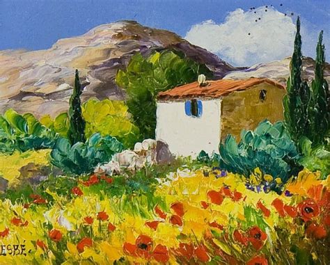 Romantic Summer in Provence, Modern French Landscape Oil Painting | Art painting, Oil painting ...