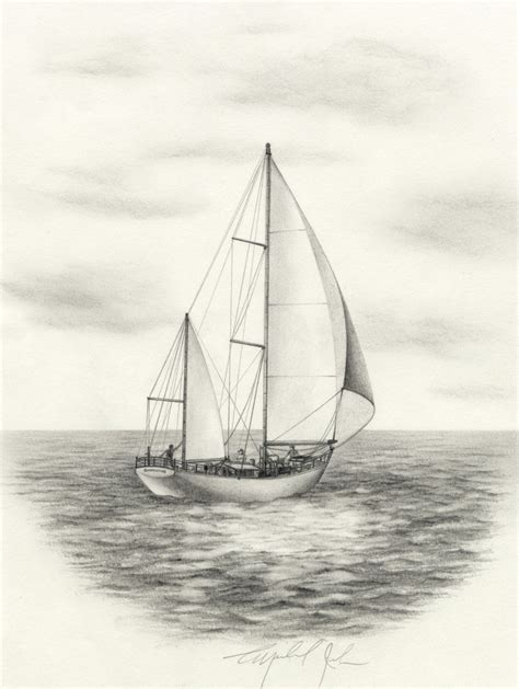 Sailboat drawing, Boat drawing, Pencil art drawings