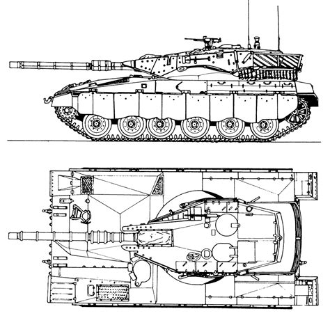 Merkava Blueprint - Download free blueprint for 3D modeling