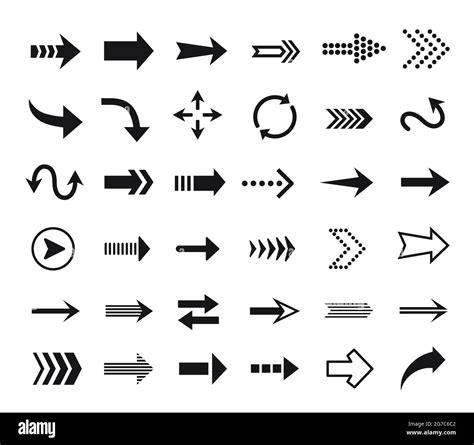 Arrow icon. Direction sign, pointer outline pictogram, refresh button ...