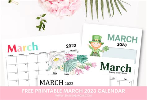 Free Printable March 2023 Calendar: 21 Best Designs! | Free printables ...