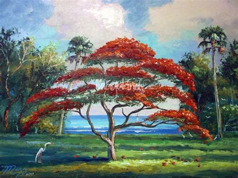 Royal Poinciana Tree by Mazz Original Paintings