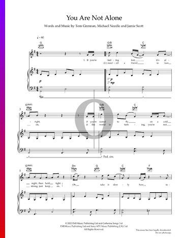 You Are Not Alone (Tom Grennan) Piano Sheet Music - OKTAV