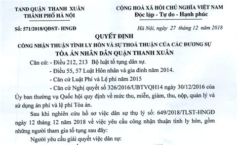 Bản dịch Quyết định thuận tình ly hôn - Công ty Dịch Thuật Master