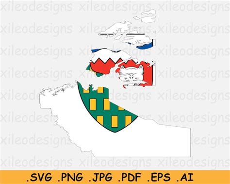 Northwest Territories Map Flag SVG N.T. NWT Canada Canadian | Etsy