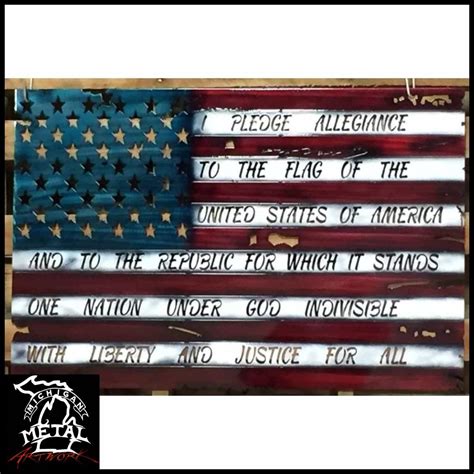 Weathered American Flag Metal Wall Art - Michigan Metal Artwork