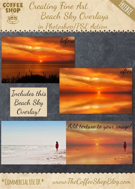 Coffeeshop Tutorial: Creating Fine Art Beach Sky Overlays in Photoshop/PSE plus FREE SKY TEXTURE ...
