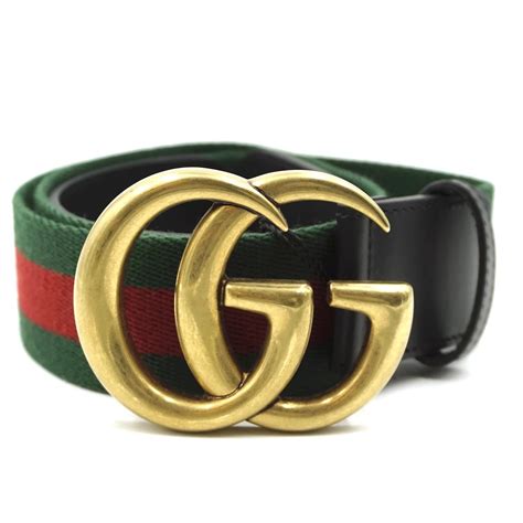 Gucci Gucci Green Red Marmont GG Stripe Belt Size 100/40 Belts Other Multiple colors ref.194558 ...