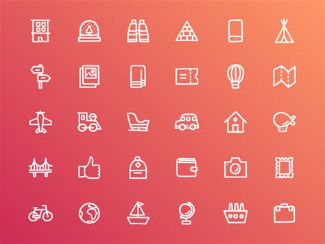 Travel Icons Set Freebie - Download Sketch Resource - Sketch Repo