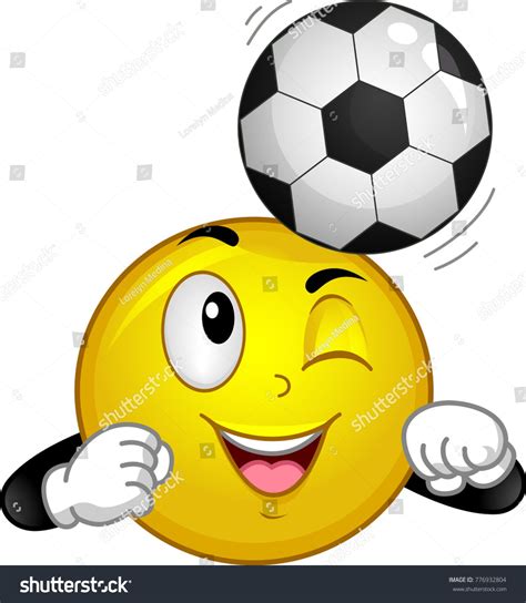 Illustration of a Smiley Mascot Bumping Soccer Ball On Its Head #Ad , # ...