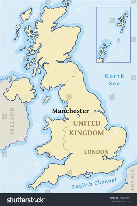 Manchester Map Location City Marked United Stock Vector (Royalty Free ...