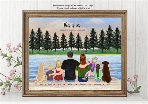 PERSONALIZED FAMILY PORTRAIT With Pets Family and Dog Portrait - Etsy