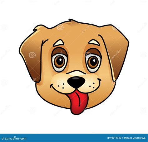 Simple Cartoon Dog Face - canvas-smorgasbord