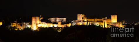 Alhambra night panoramic Photograph by RicardMN Photography