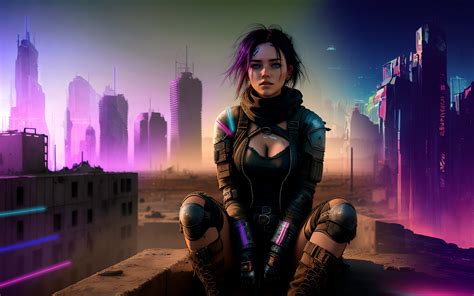 Beautiful HD Cyberpunk Girl in Cyber City Wallpaper, HD Artist 4K Wallpapers, Images and ...