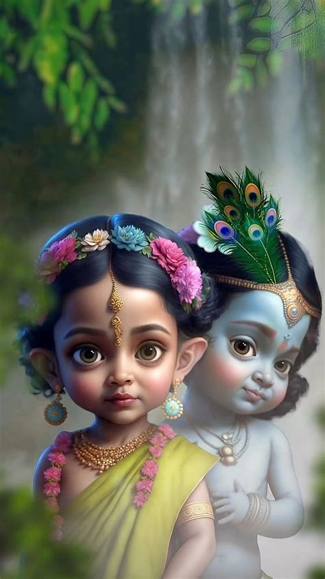 Radha Krishna Ji Ki, Baby Animated Radha Krishna, lord, god, HD phone wallpaper | Peakpx
