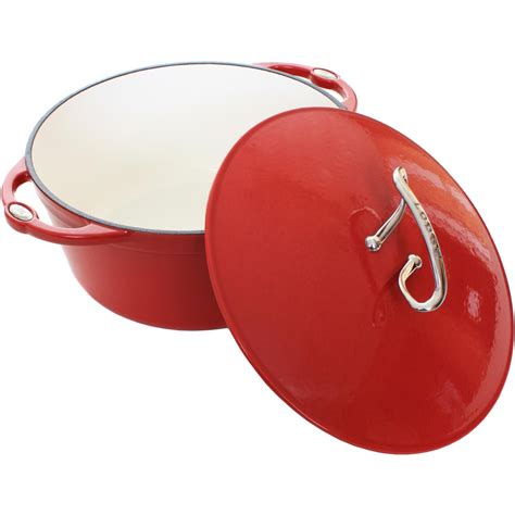 Lodge 6 Quart L Series Colored Enamel Cast Iron Dutch Oven, Patriot Red - E6D40 : ShoppersChoice.com