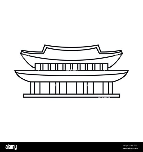 Gyeongbokgung palace, Seoul icon, outline style Stock Vector Image ...