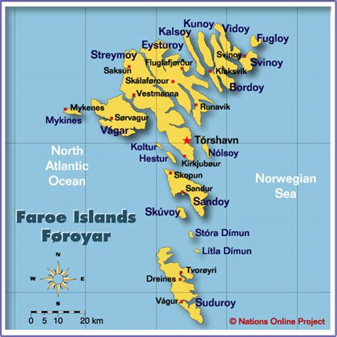 Map of the Faroe Islands - Nations Online Project