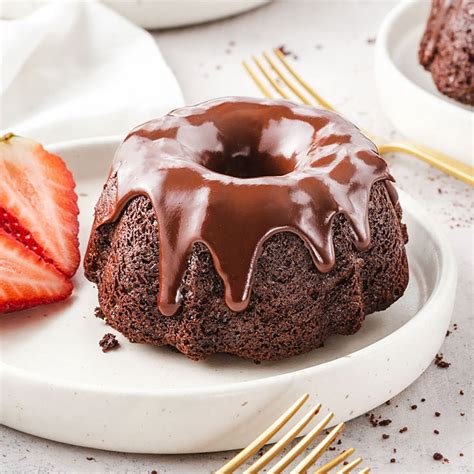 Chocolate Mini Bundt Cakes with Chocolate Ganache – Takes Two Eggs