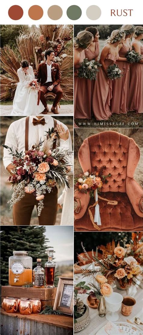 20 Trending Rust Wedding Colors for Fall 2020 | Orange wedding colors, Wedding theme colors ...