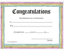 Printable Congratulations Award Certificates Templates