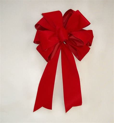 Red Velvet Bows Set of 4 Red Christmas Bows Outdoor Red