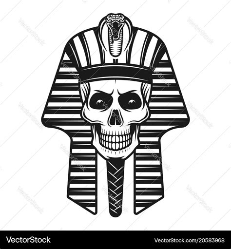 Pharaoh skull egyptian ancient retro Royalty Free Vector