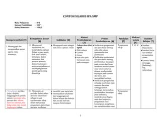 Contoh Silabus dan RPP Kurikulum 2013 | PDF