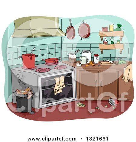 Royalty-Free (RF) Messy Kitchen Clipart, Illustrations, Vector Graphics #1