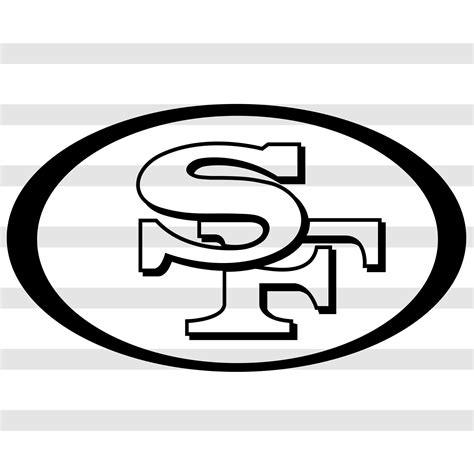 San Francisco 49ers logo Black and White svg Football NFL | Etsy