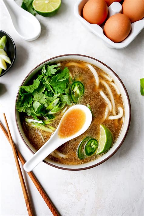 Pho-Spiced Egg Drop Udon Soup - Yes to Yolks