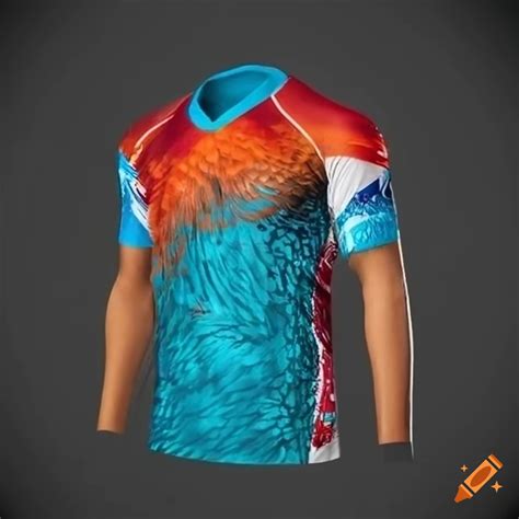 Stylish sports jersey with kingfisher-inspired design on Craiyon