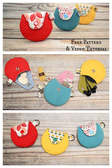 Round Coin Pouch Free Sewing Pattern and Video Tutorial in 2022 | Coin ...