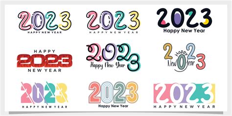 Happy new year logo design unique creative concept Premium Vector ...