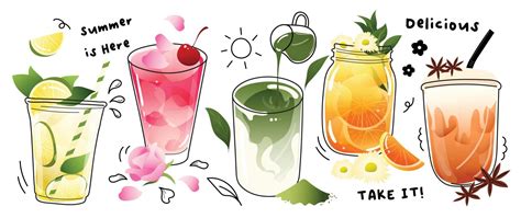 Ice tea summer drinks special promotions design. Thai tea, matcha green ...