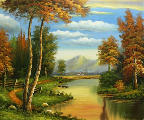 Oil Painting On Stretched Canvas 20"x 24"- Autumn Landscape | eBay