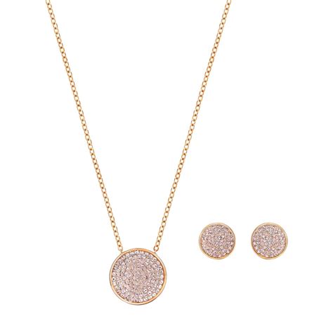 Swarovski Fun Rose Gold Plated Earrings and Necklace Set