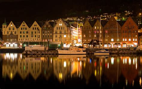 bergen, Norway, Night Wallpapers HD / Desktop and Mobile Backgrounds