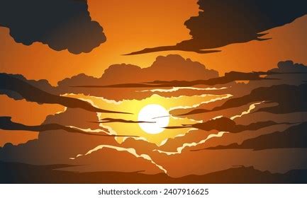 Dusk Sky Background Clouds Stock Vector (Royalty Free) 2407916625 ...